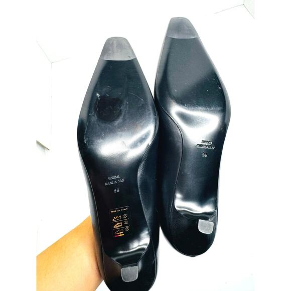 Toteme Leather Kitten Heel Loafers Black Slip-On Designer Shoes EU 39 - Picture 7 of 9